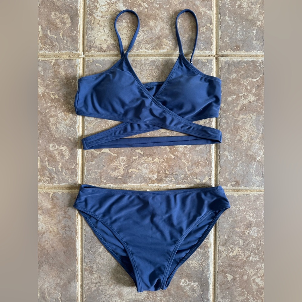 Blue Cut-Out Bikini